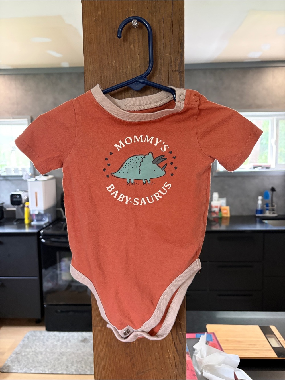 Garanimals Orange Baby-Saurus Short Sleeve One-Piece Bodysuit